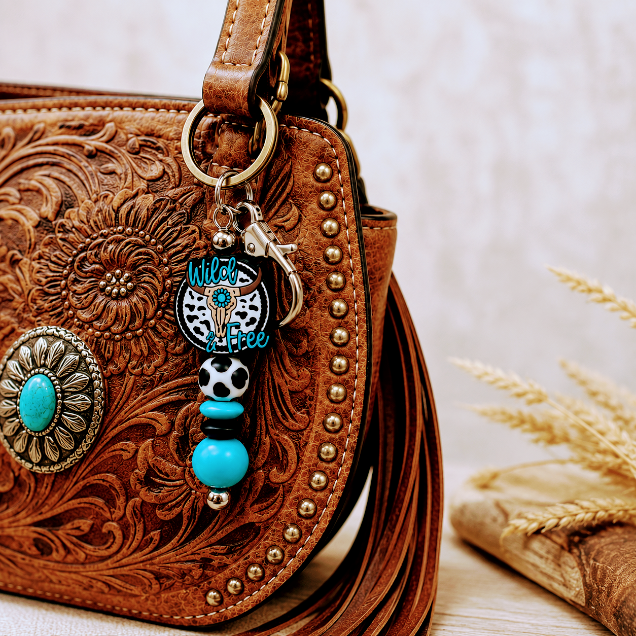 "Wild and Free" Keychain/Bag Charm