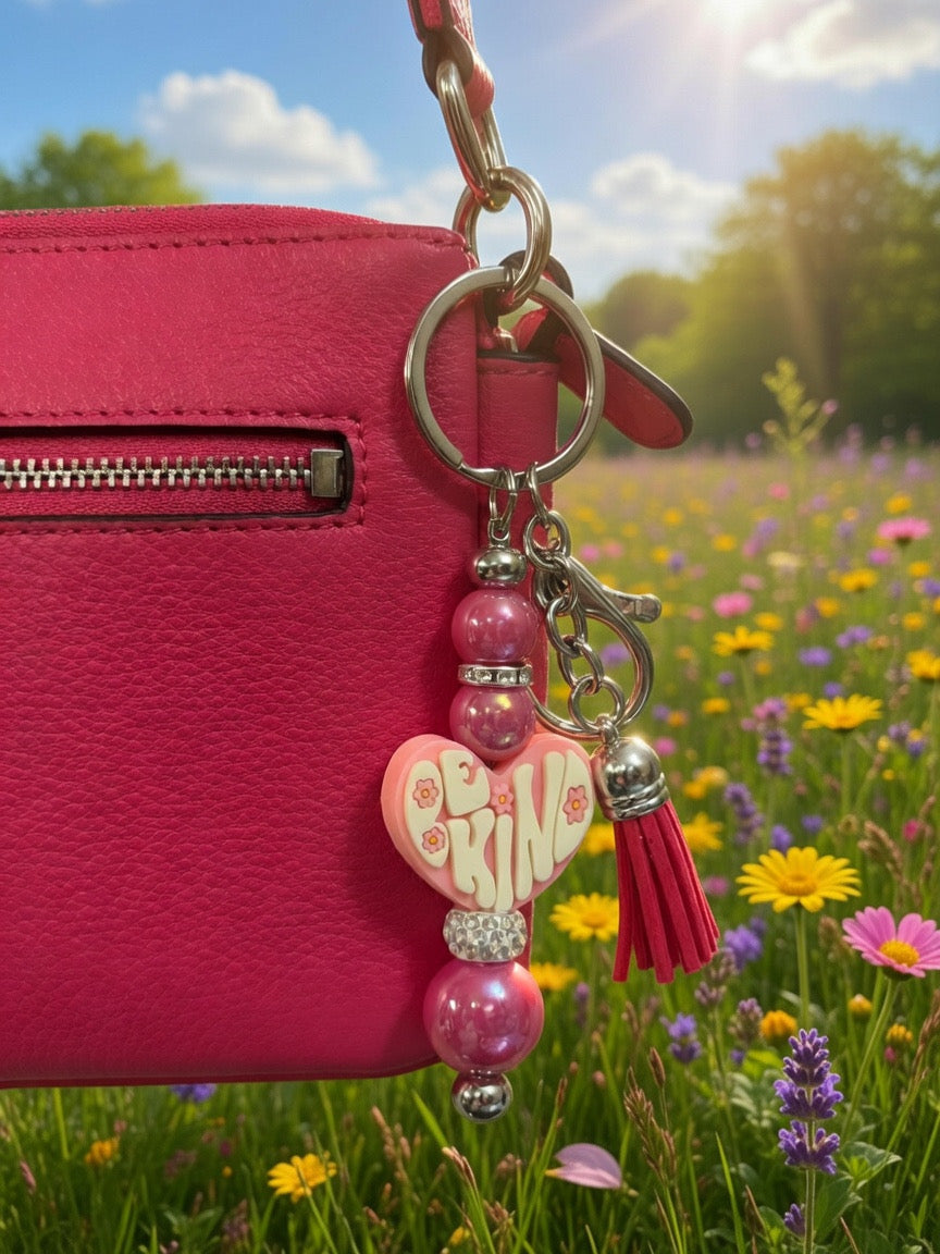 Pink "Be Kind" Keychain/Bag Charm